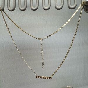 Costume Plated 'Blessed' Necklace